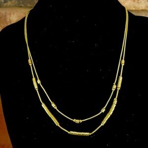 Monet Vintage double strand gold tone chain with bead detail